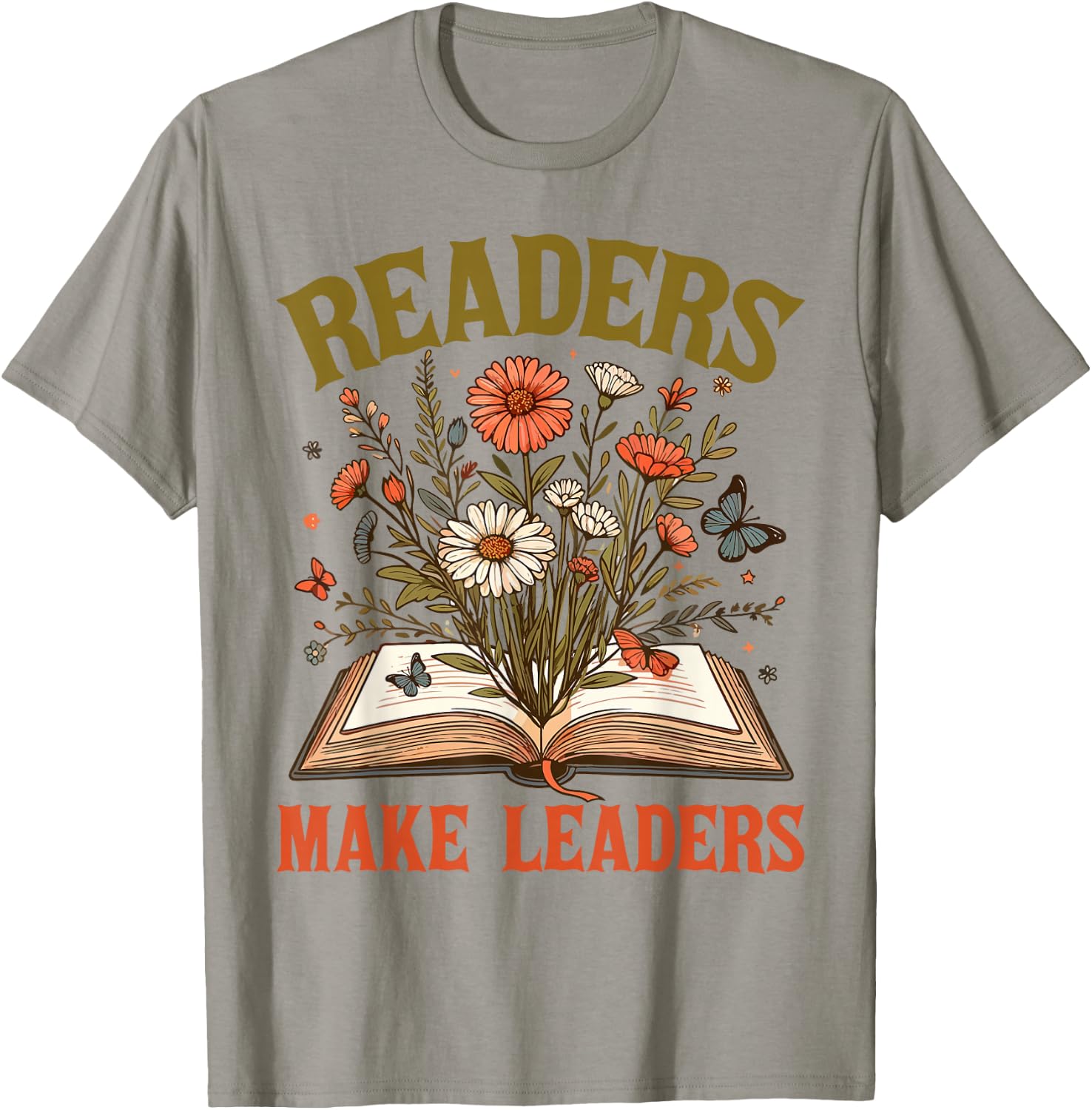 Reading Squad Book Lover Bookish Floral Readers Make Leaders T-Shirt - T-Shirt | Sand