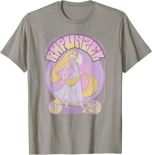 Disney Tangled Rapunzel Seventies Retro Poster Small T-Shirt - T-Shirt | Sand
