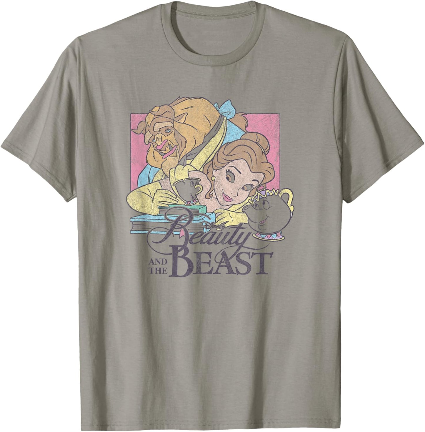 Disney Beauty And The Beast Vintage Group Logo Poster T-Shirt - T-Shirt | Sand