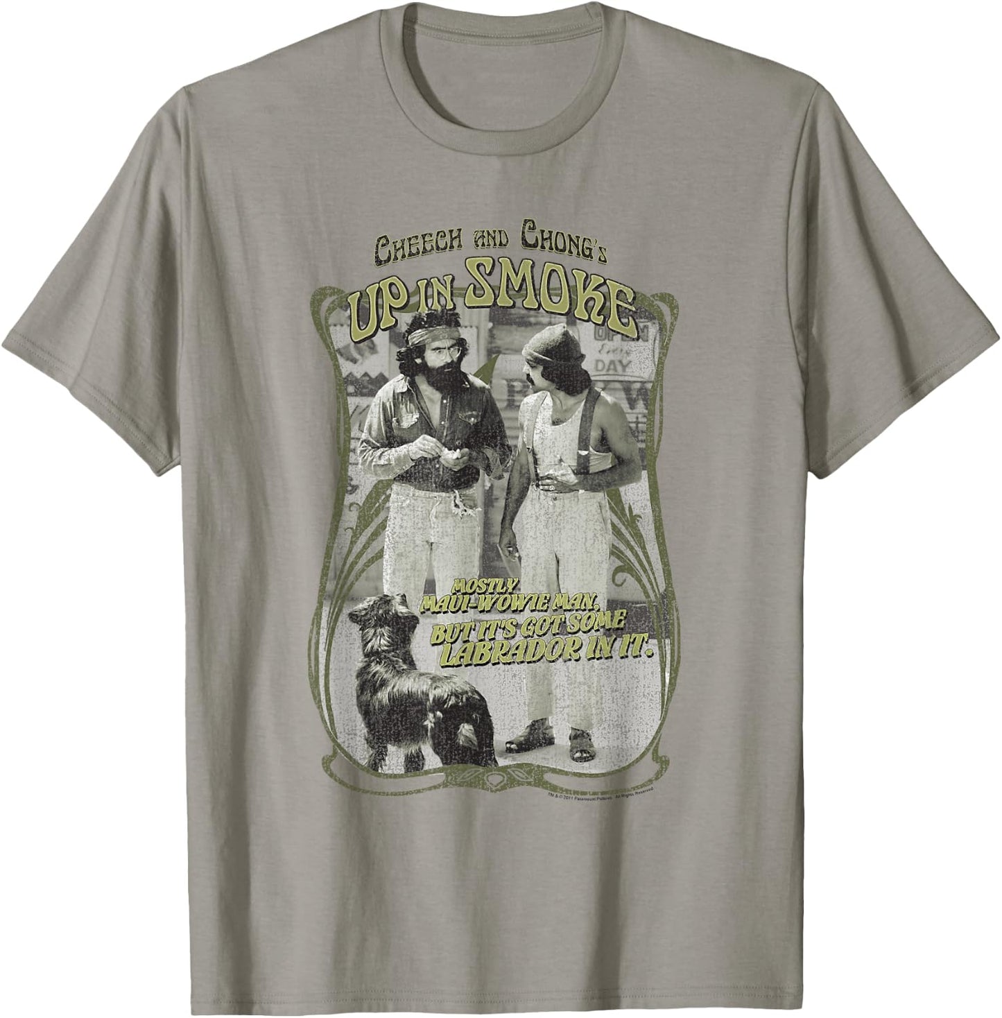Up in Smoke Cheech and Chong Labrador T-Shirt - T-Shirt | Sand