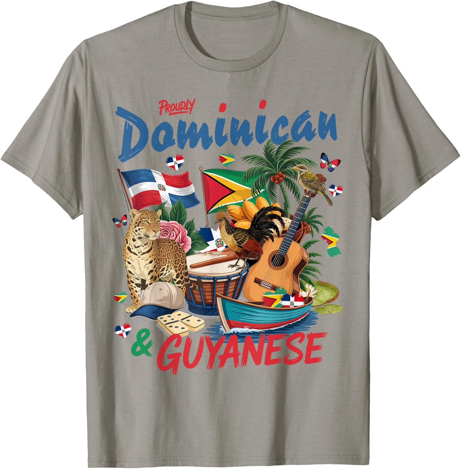 Guyana & Dominican Flag Culture Idea Guyanese T-Shirt - T-Shirt | Sand
