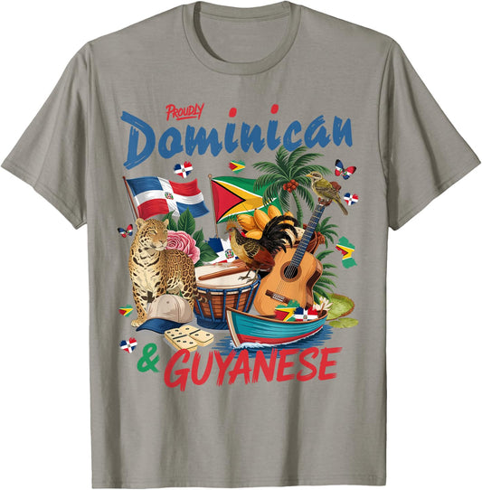 Guyana & Dominican Flag Culture Idea Guyanese T-Shirt - T-Shirt | Sand