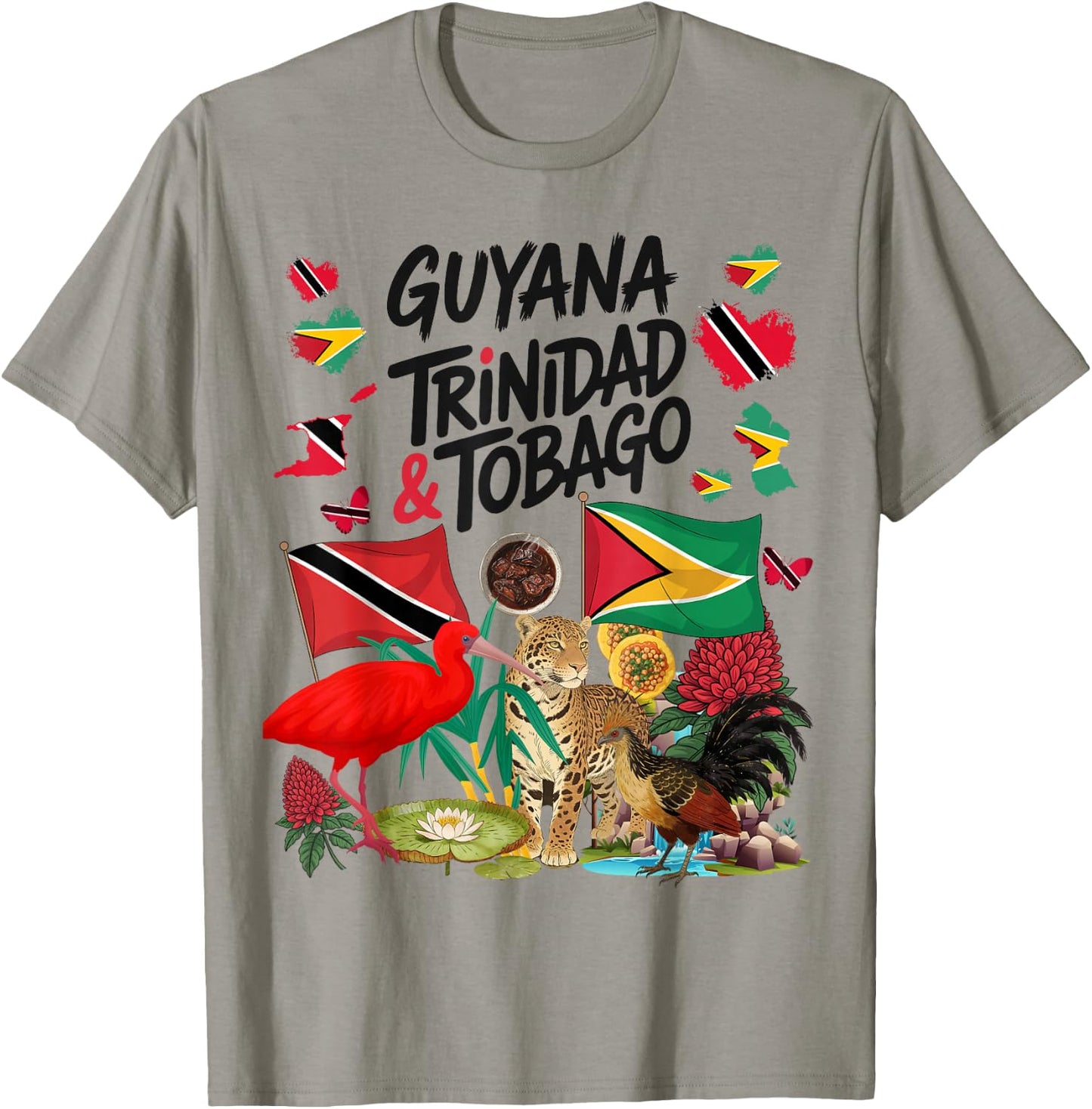 Trinidad & Guyana Flag Outfit Idea Guyanese Roots T-Shirt - T-Shirt | Sand