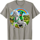 St. Patricks Day Unicorn Rainbow Leprechaun Cat Shirt Gift T-Shirt - T-Shirt | Sand