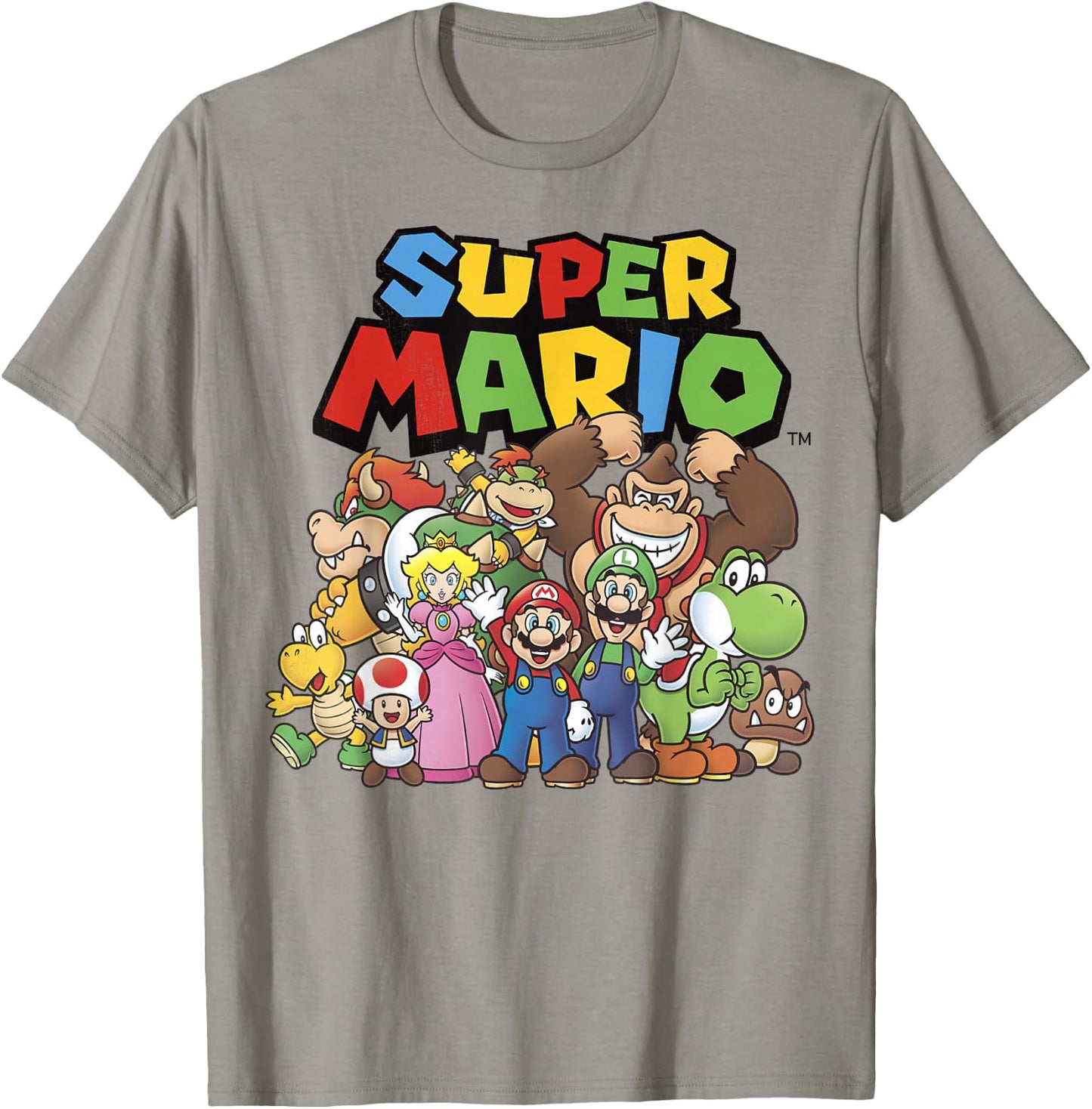 Super Mario Full Cast Group Shot Classic Graphic T-Shirt - T-Shirt | Sand