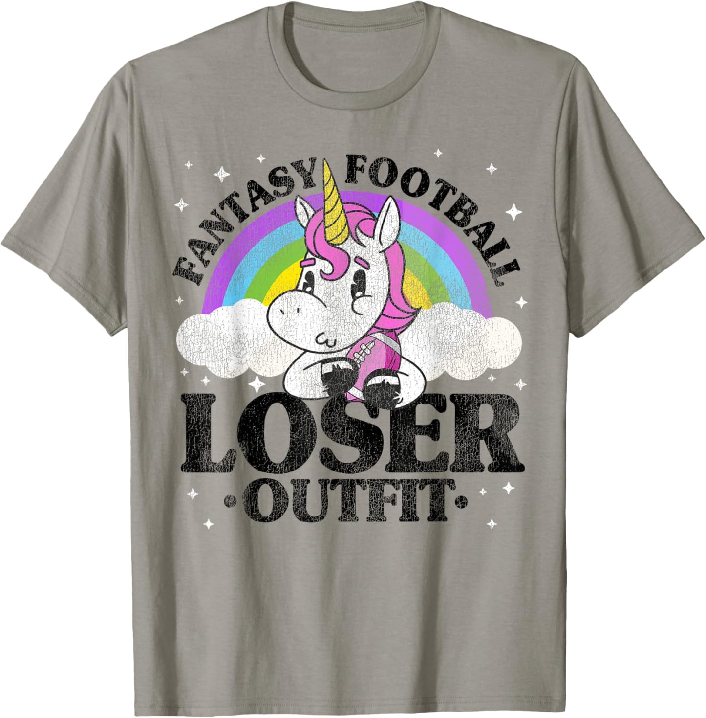 Fantasy Football Loser Outfit Season Unicorn Rainbow Men T-Shirt - T-Shirt | Sand