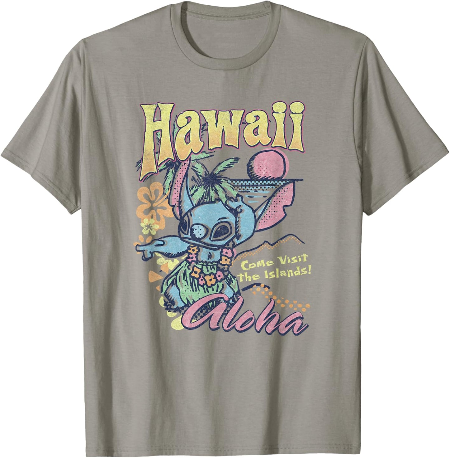 Disney Lilo & Stitch Hawaii Aloha Come Visit The Islands T-Shirt - T-Shirt | Sand