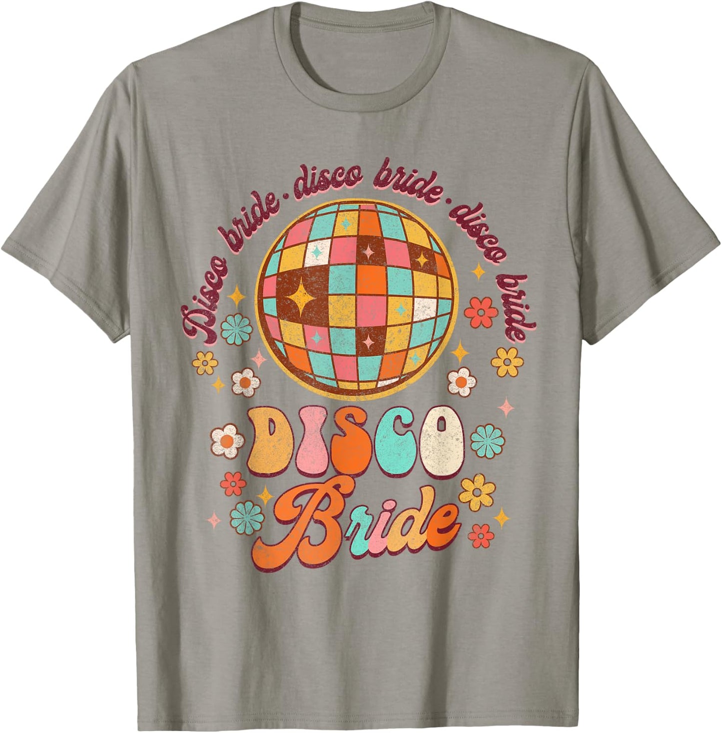 Disco Bride To Be Groovy 90s Bridal Shower Bachelorette T-Shirt - T-Shirt | Sand