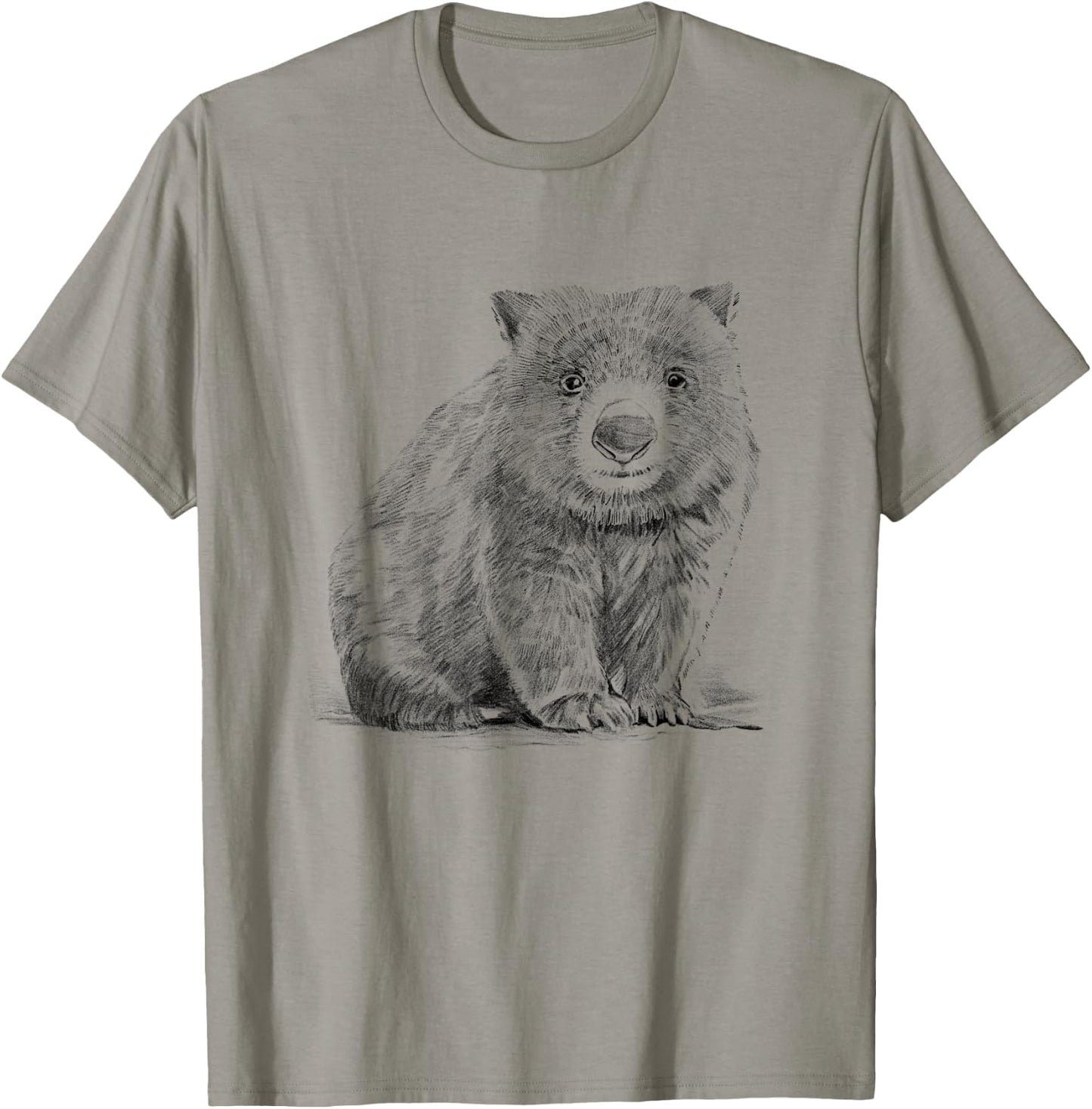 Wombat Pencil Drawing T-Shirt - T-Shirt | Sand