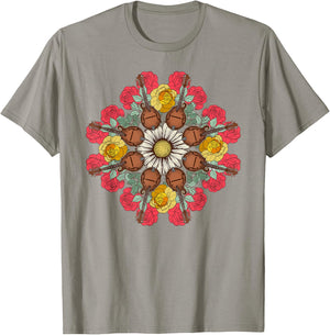 Mandolin Mandala Bluegrass, Mindfulness & Nature Graphic T-Shirt - T-Shirt | Sand