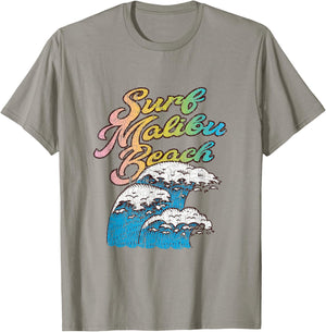 Malibu Beach, California Surf Retro Vintage 60s 70s 80s T-Shirt - T-Shirt | Sand