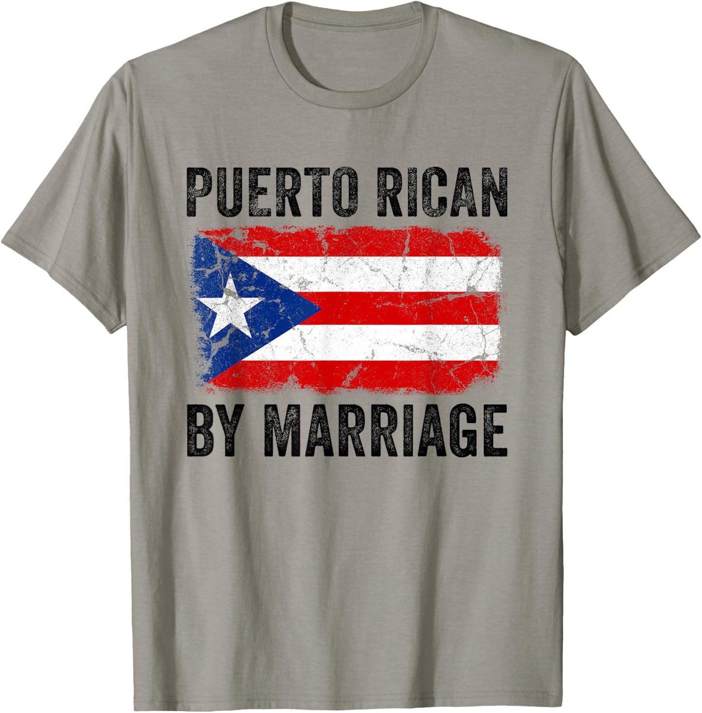 Puerto Rican By Marriage Puerto Rico Flag Funny Husband Wife T-Shirt - T-Shirt | Sand