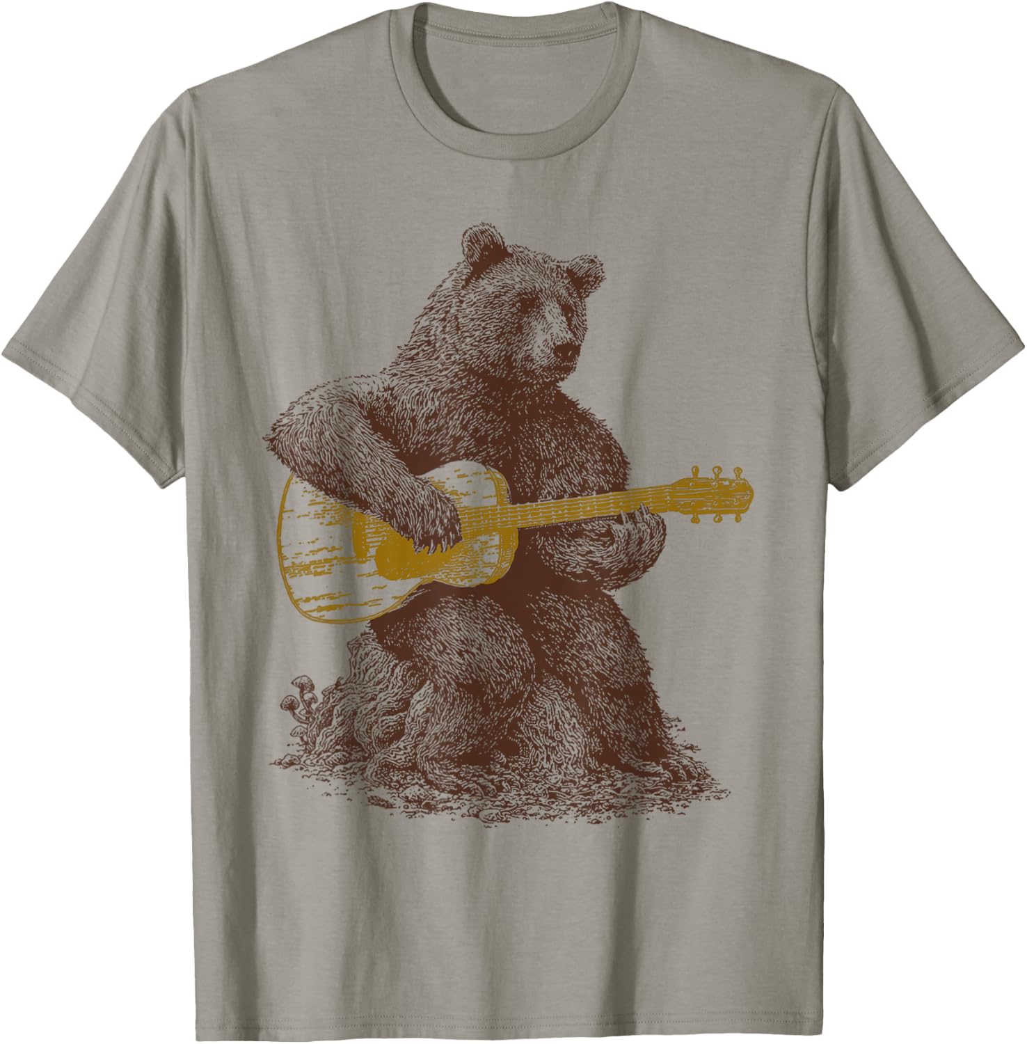 Bear plays guitar T-Shirt - T-Shirt | Sand