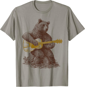 Bear plays guitar T-Shirt - T-Shirt | Sand