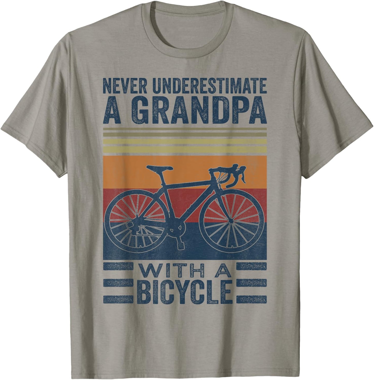 Cycling Grandpa Never Underestimate A Grandpa With A Bicycle T-Shirt - T-Shirt | Sand