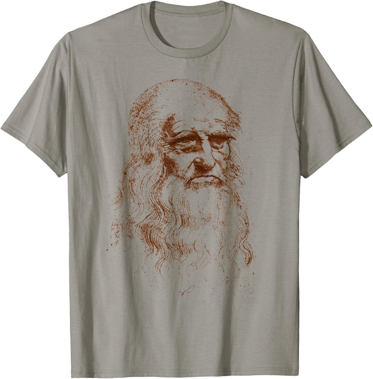 Leonardo da Vinci Portrait Author of The Vitruvian Man T-Shirt - T-Shirt | Sand