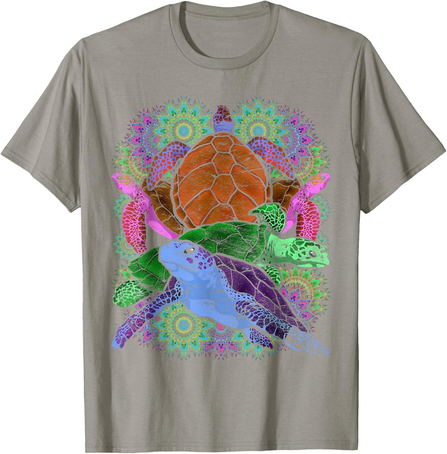 Colourful Mandala Hawaiian Tattoo Ocean Animal Turtle T-Shirt - T-Shirt | Sand