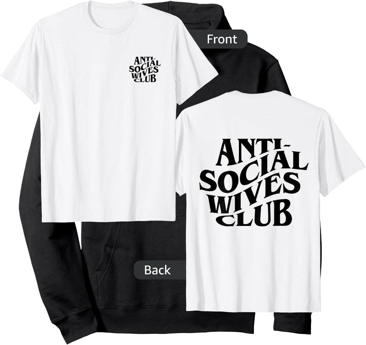 Anti social wives club mother's day funny wife Hoodie - Hoodie | Black