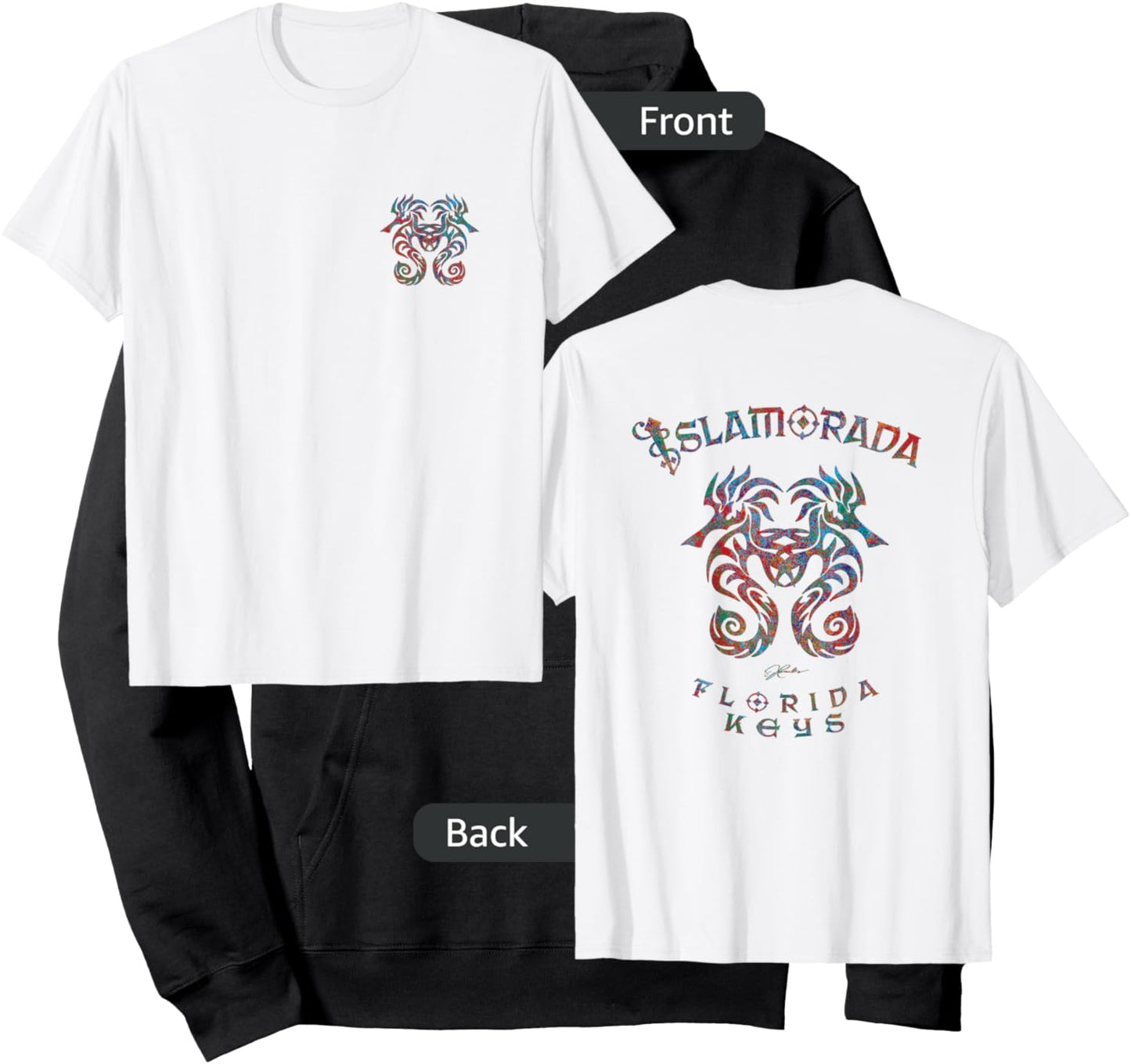 JCombs: Islamorada, FL, Seahorses (Art on both sides) Hoodie - Hoodie | Black