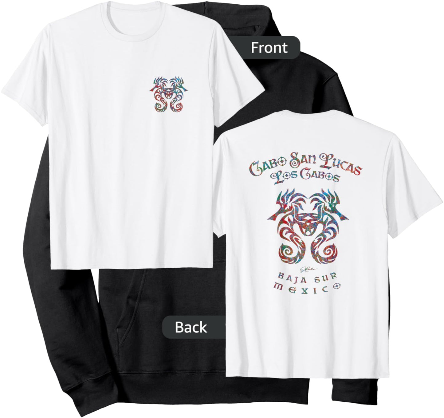 JCombs: Cabo San Lucas, Mexico, Seahorses (Art on back) Hoodie - Hoodie | Black