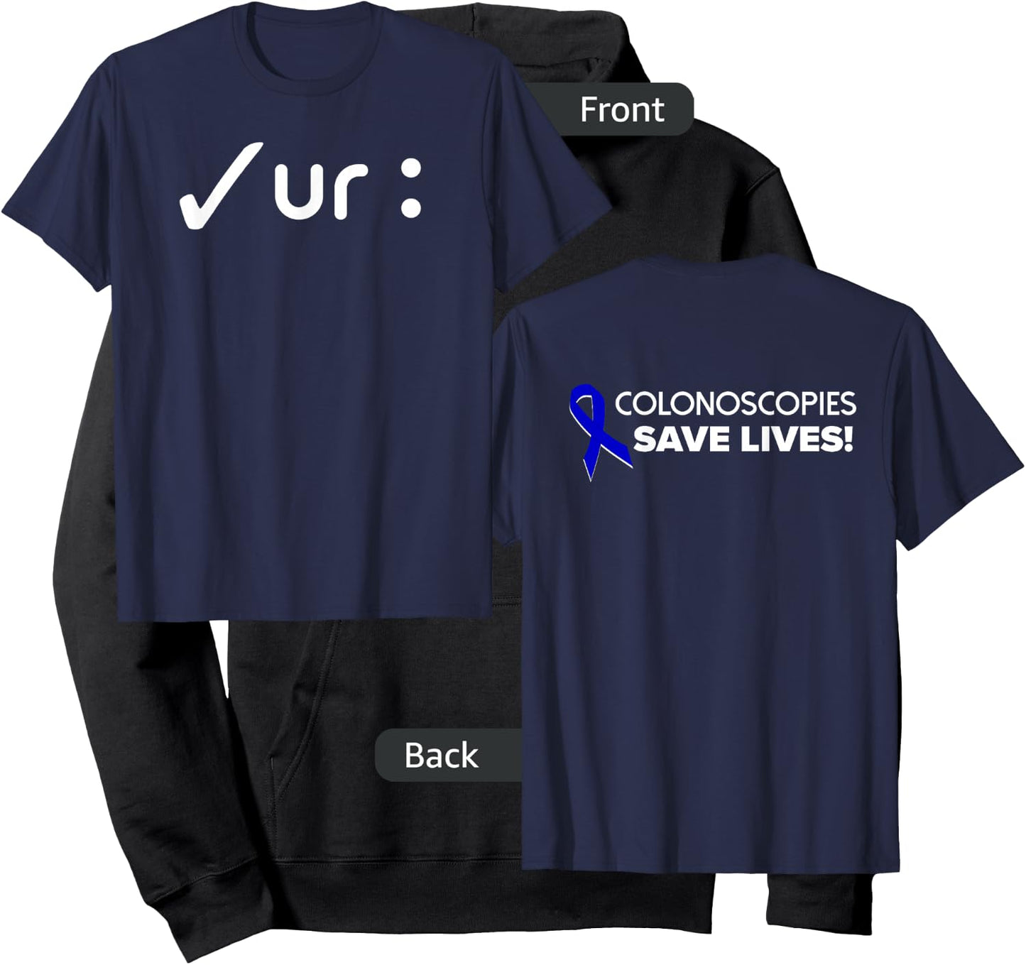 Marcie K - Colon Cancer Awareness Colonoscopies Check UR : Hoodie - Hoodie | Black