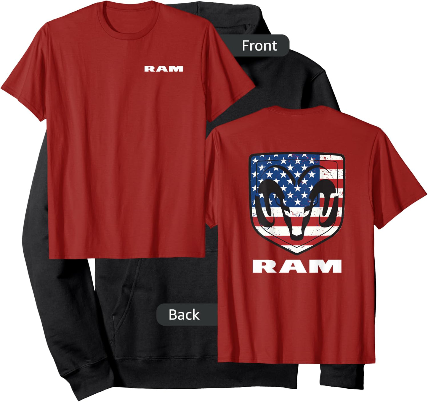 RAM Trucks Shield Flag Front/Back Hoodie - Hoodie | Black