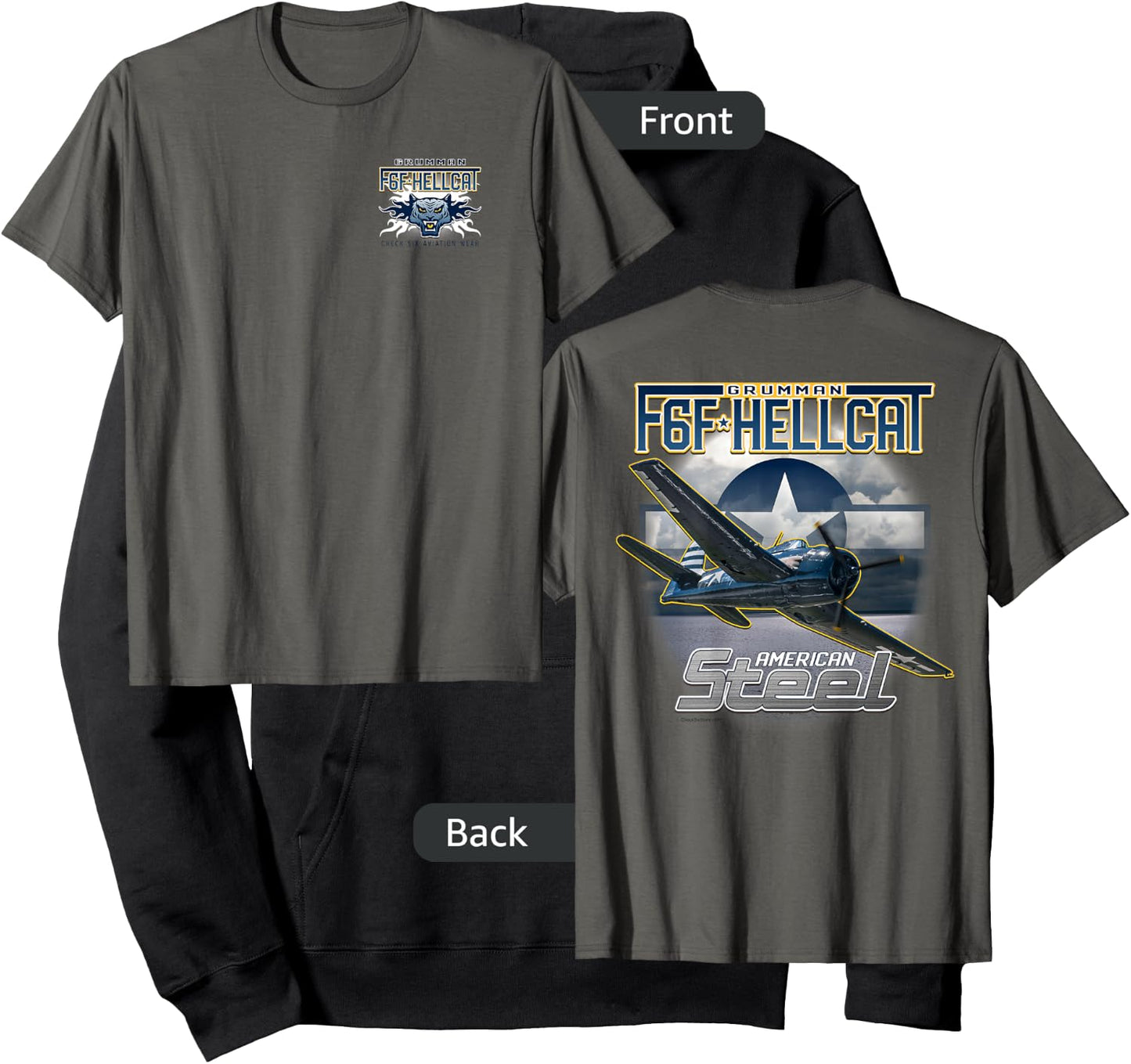 F6F Hellcat American Steel WWII Fighter 2 Sided Hoodie - Hoodie | Black