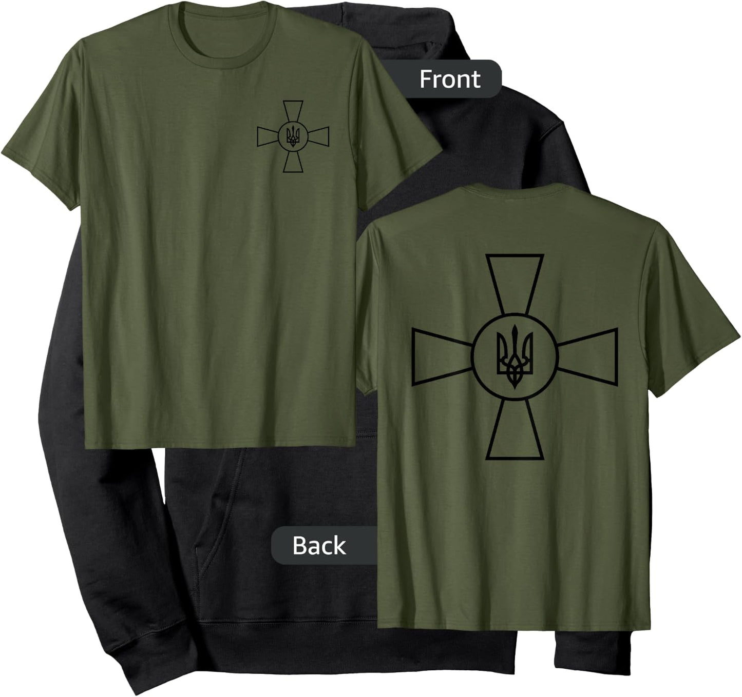 Zelensky Military Ukraine Trident Crest Army Logo Shield F&B Hoodie - Hoodie | Black