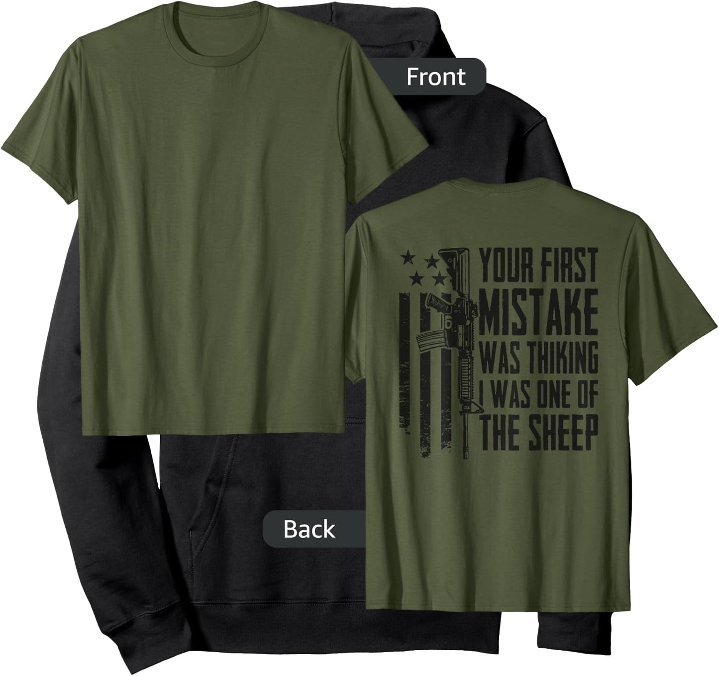 Your First Mistake Thinking I Was One Of The Sheep - (BACK) Hoodie - Hoodie | Black