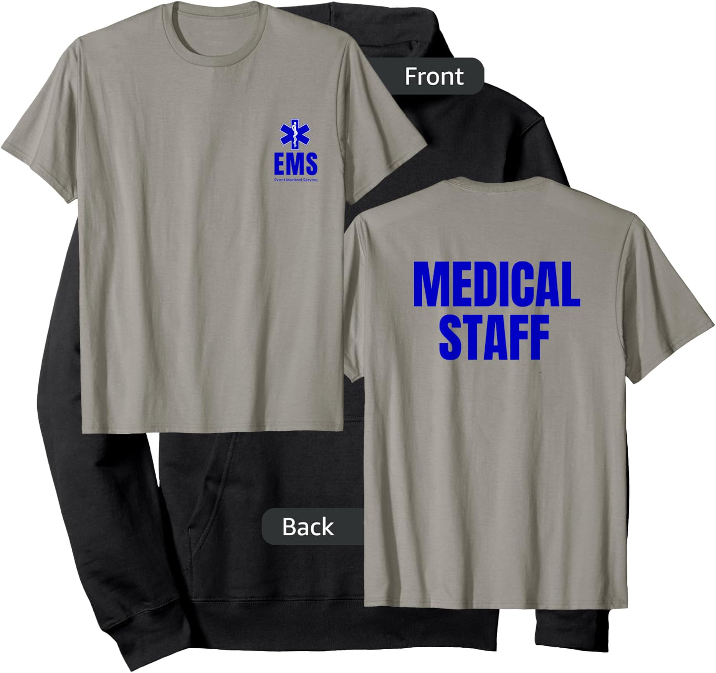 Event Medical Staff EMS Front & Back Printed Hoodie - Hoodie | Black