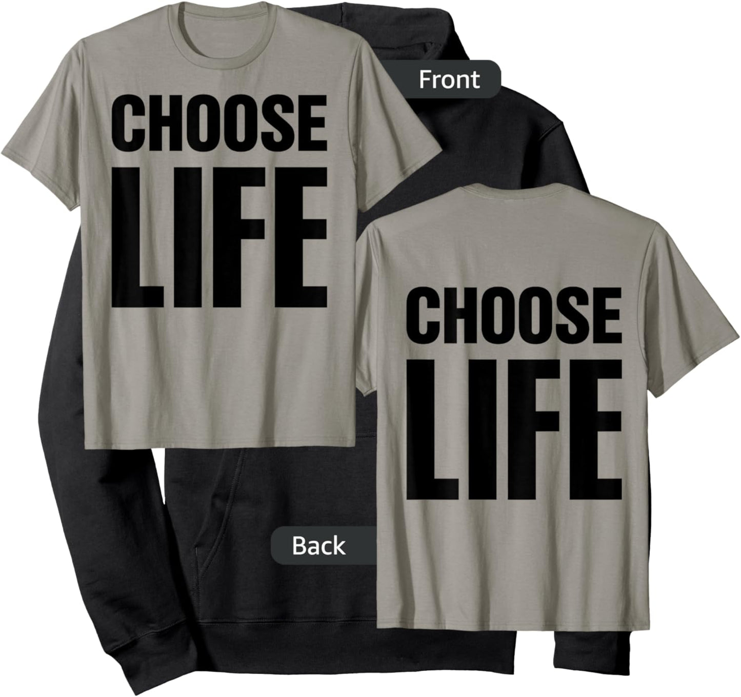Choose Life on Front + Choose Life on Back Hoodie - Hoodie | Black