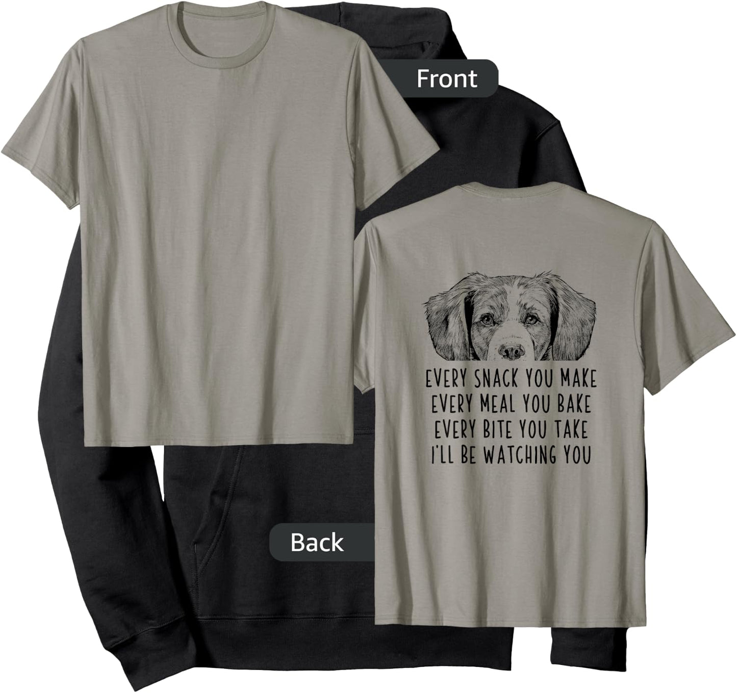 Every snack you make Every meal you bake Brittany Dog (Back) Women Kids Hoodie - Hoodie | Black