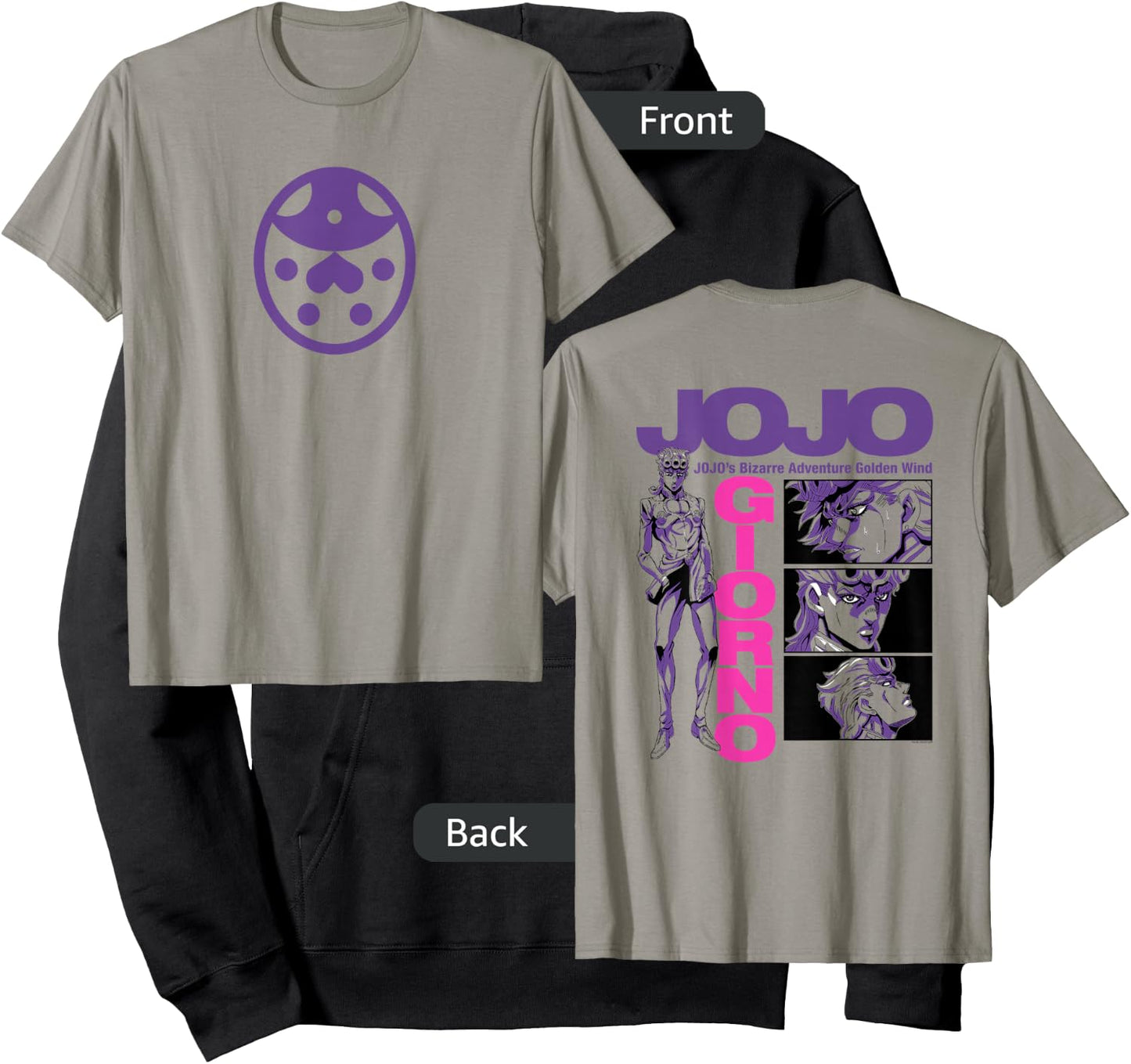 JoJo Golden Wind Giorno's Ladybug Brooch Front and Back Hoodie - Hoodie | Black