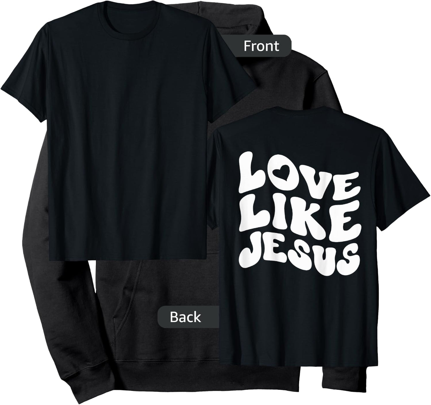 Catholic Christian Clothing Love Like Jesus Preppy Groovy Hoodie - Hoodie | Black