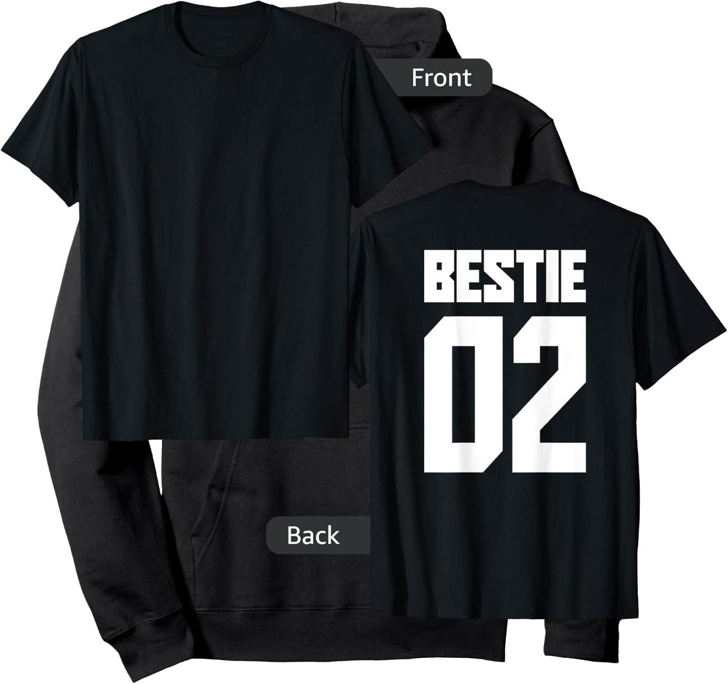 Bestie 01 Bestie 02 Bestie Squad Matching BFF Friend Crew Hoodie - Hoodie | Black
