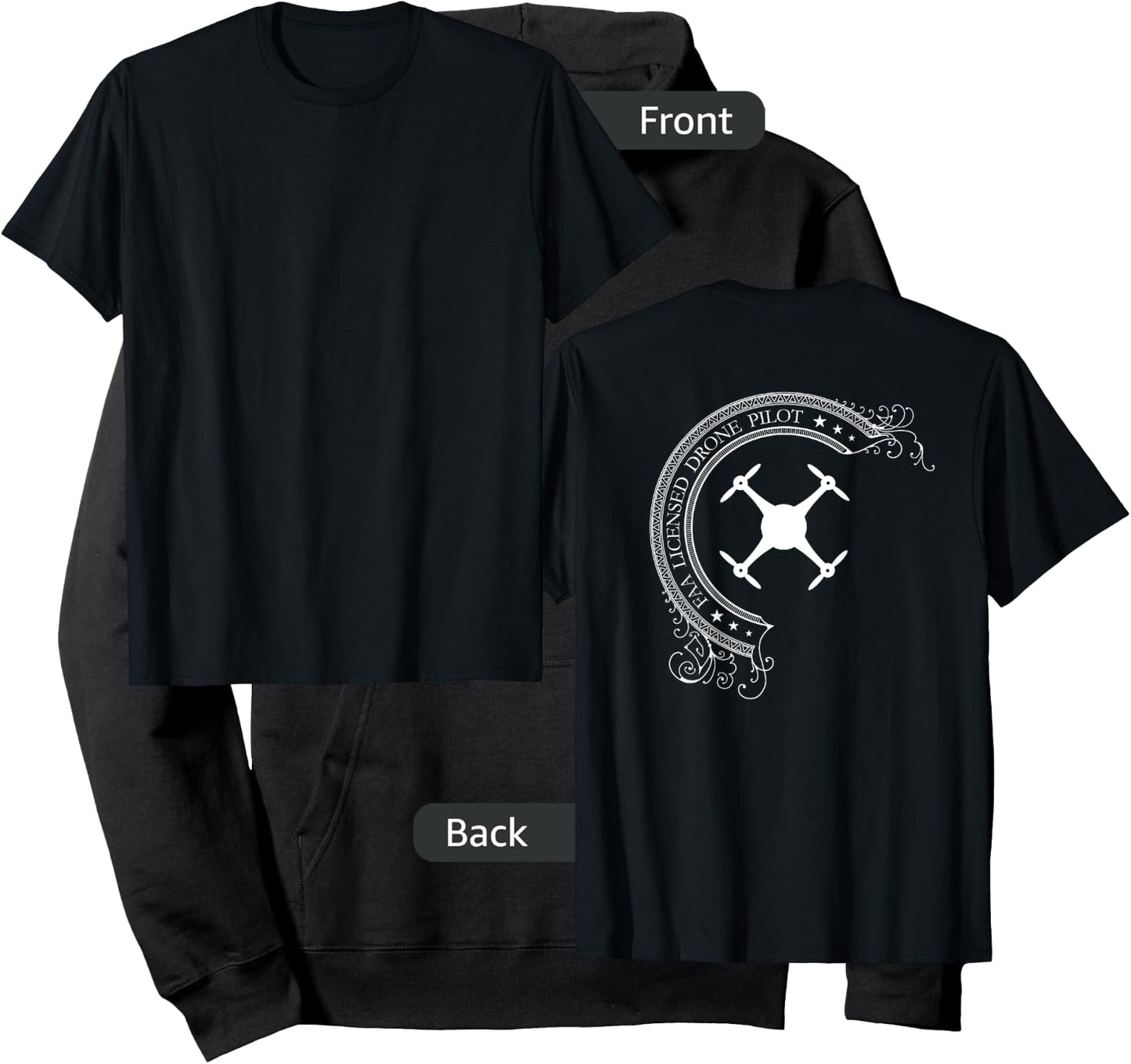 FAA Licensed UAV Multirotor Drone Pilot - BACK DESIGN Hoodie - Hoodie | Black