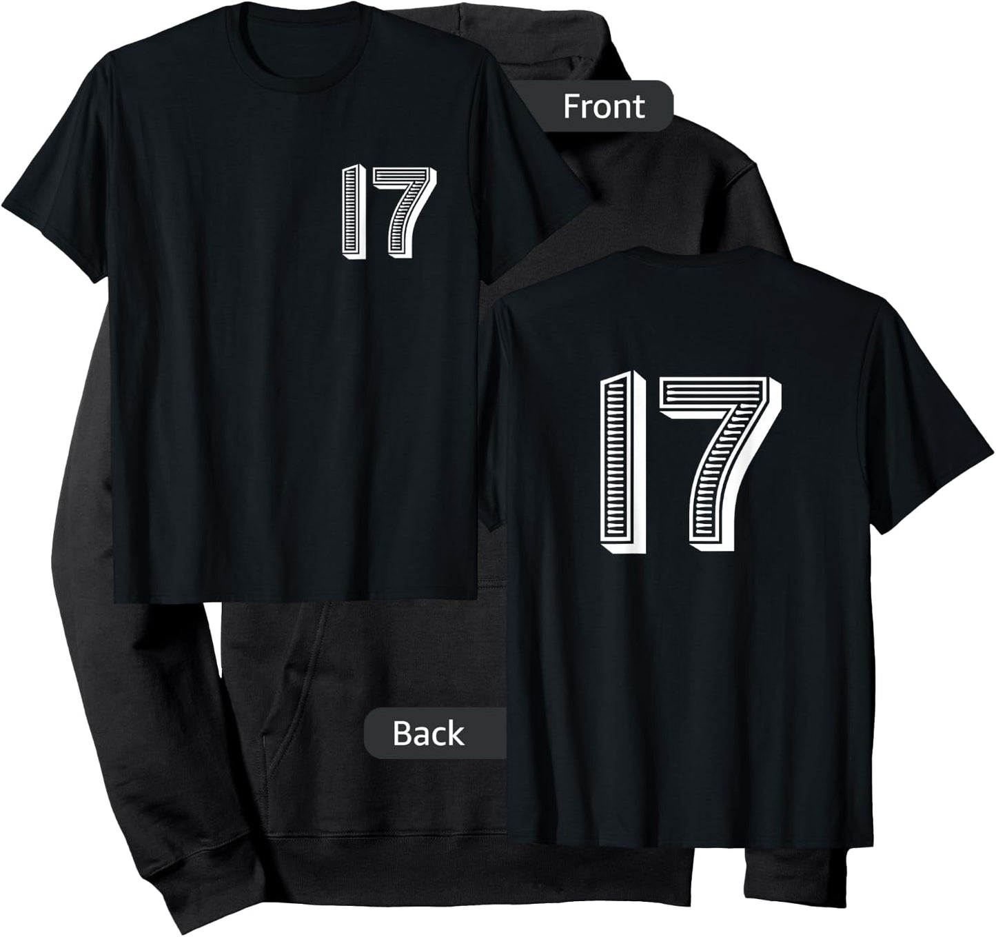 Number Seventeen #17 Sports Team Uniform Birthday Hoodie - Hoodie | Black