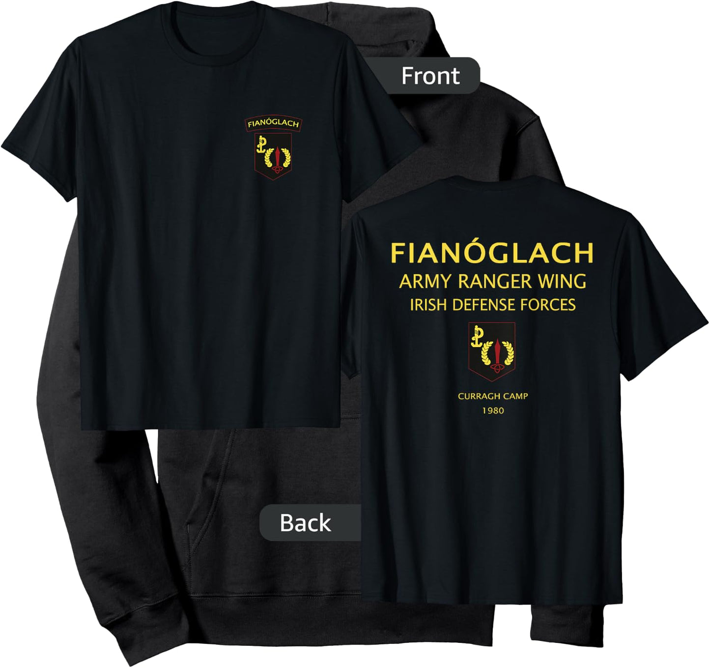 Fianoglach Irish Special Force Army Ranger Ireland Defence Hoodie - Hoodie | Black
