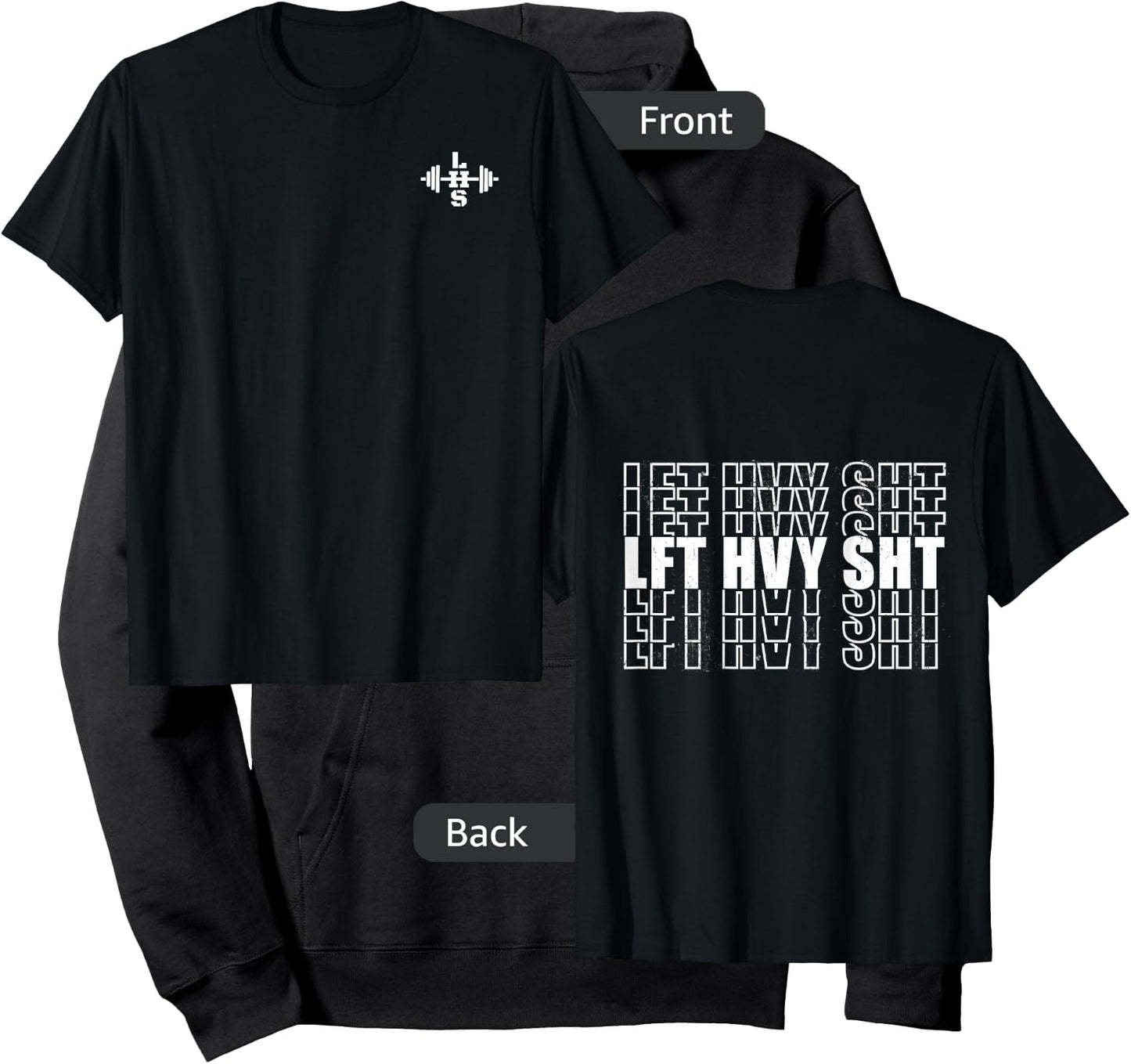 LFT HVY SHT Lift Heavy Weightlifting LHS Barbell Logo Hoodie - Hoodie | Black