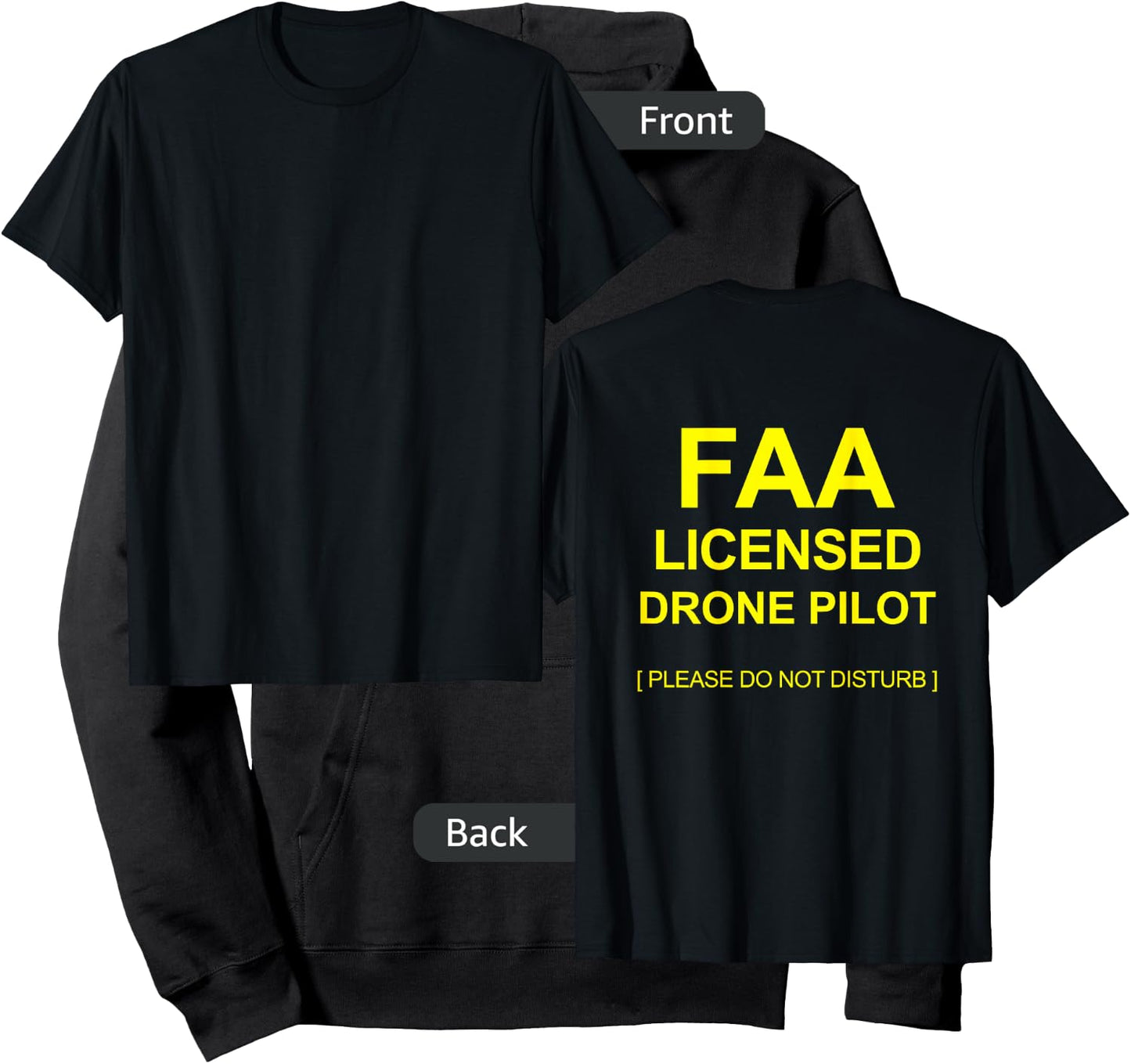 FAA Licensed Part 107 Drone Pilot Do Not Disturb on the back Hoodie - Hoodie | Black