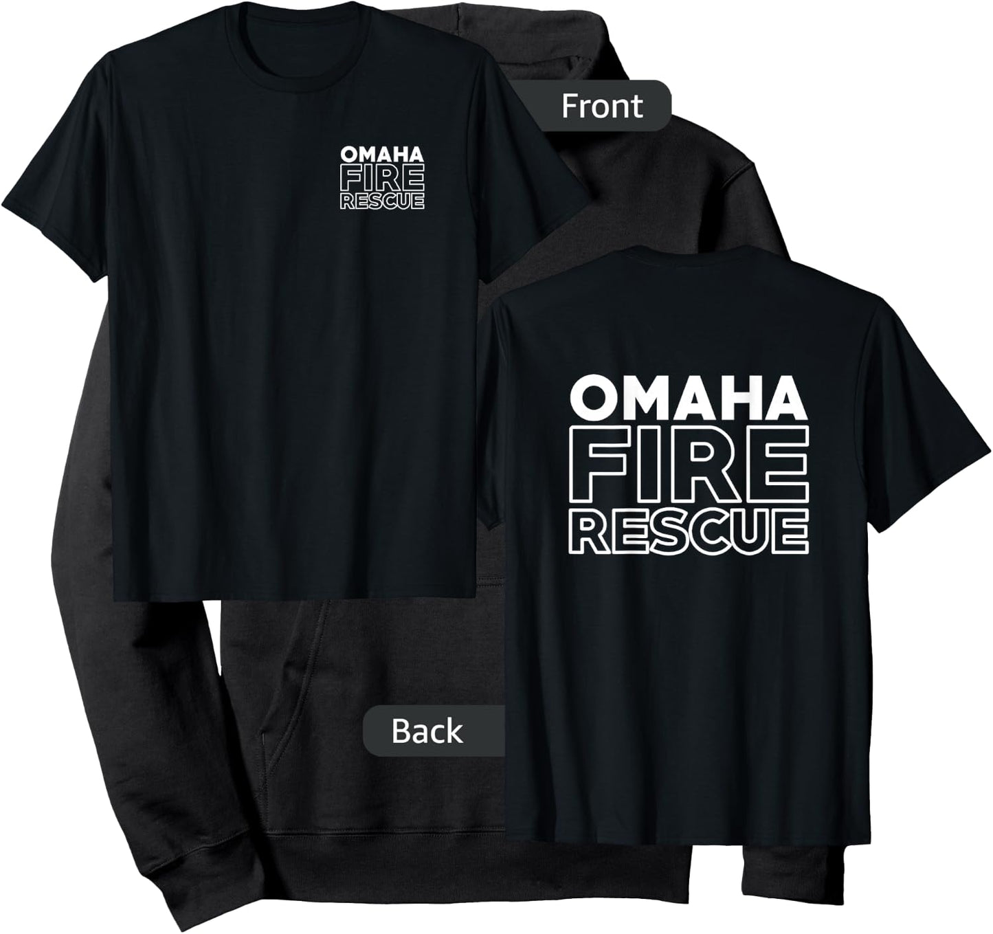 City of Omaha Fire Rescue Nebraska Firefighter Hoodie - Hoodie | Black