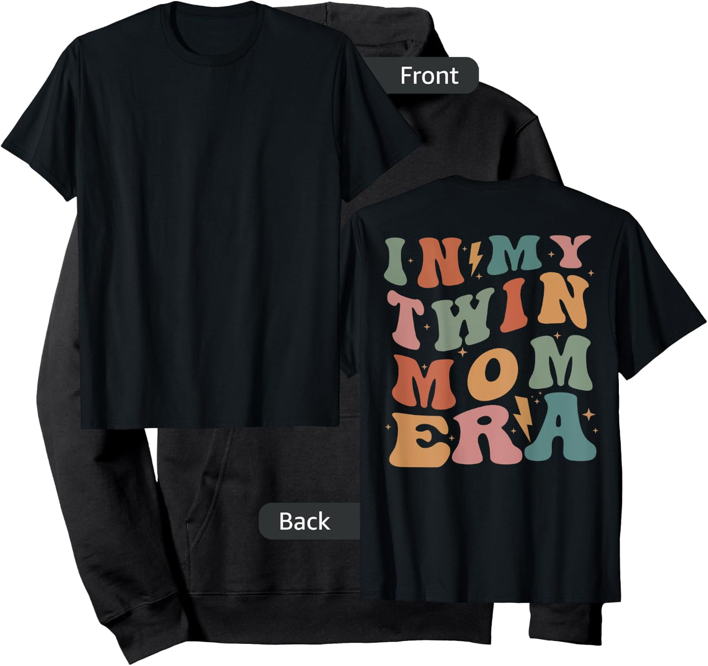 In My Twin Mom Era (on back) Hoodie - Hoodie | Black