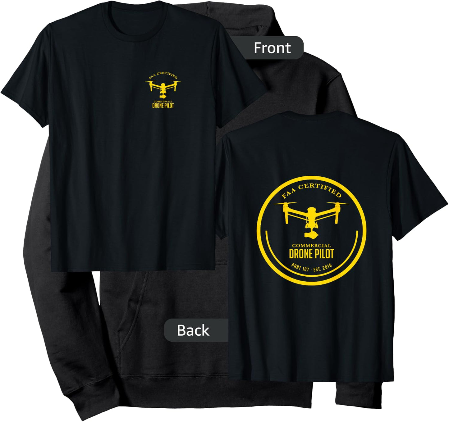 Drone UAV UAS Quadcopter Pilot Part 107 Hoodie - Hoodie | Black