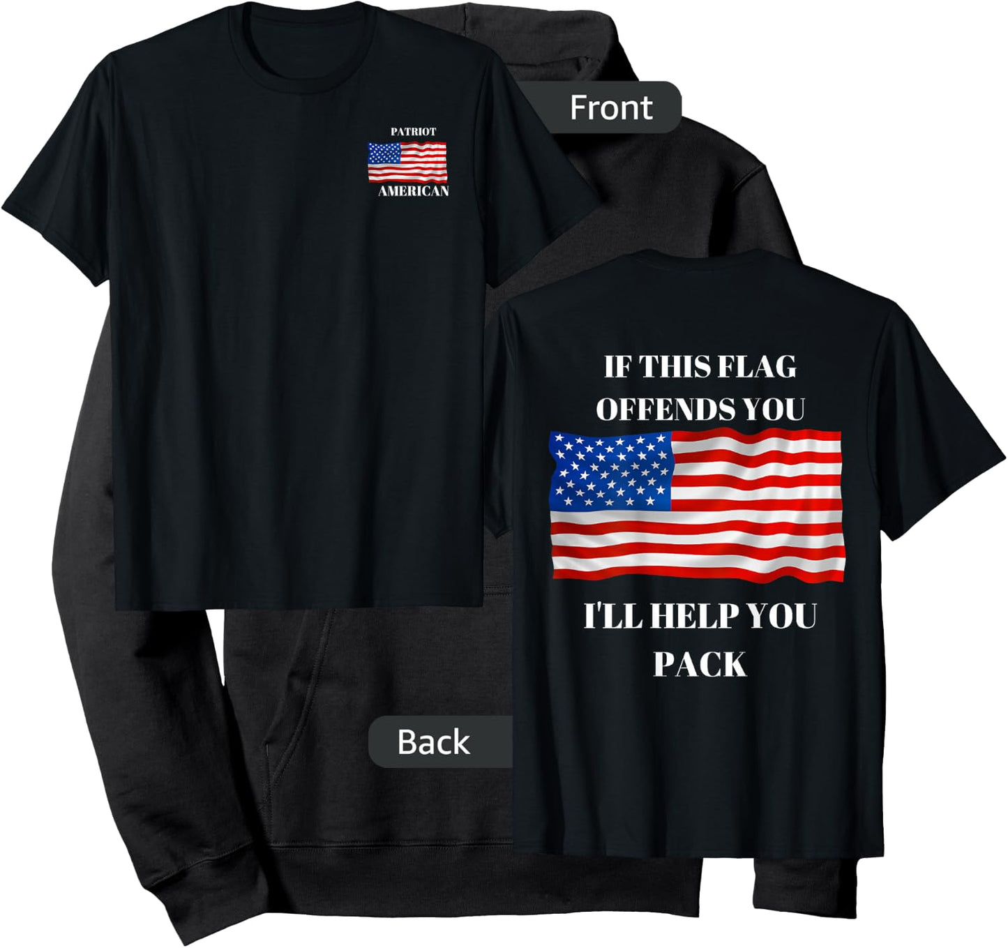 If This Flag Offends You I Will Help You Pack. Hoodie - Hoodie | Black