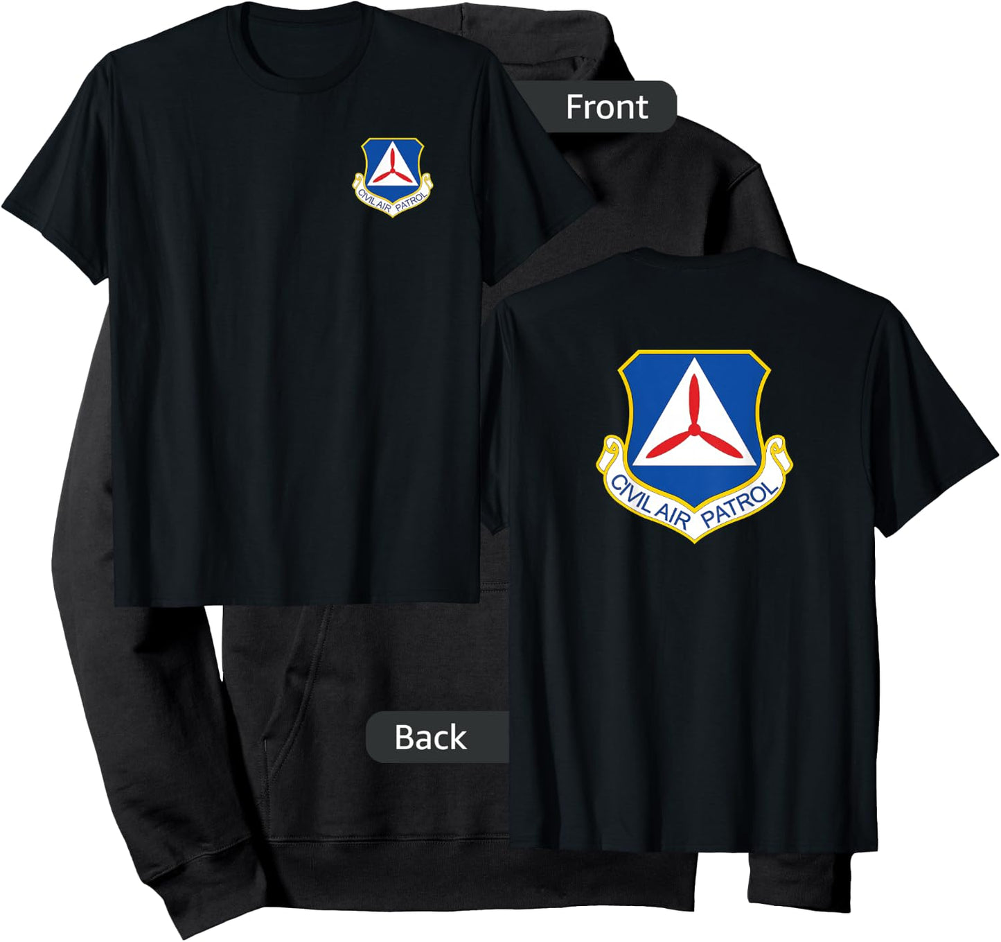 Civil Air Patrol Shirt Front Back Air Force Auxiliary Hoodie - Hoodie | Black
