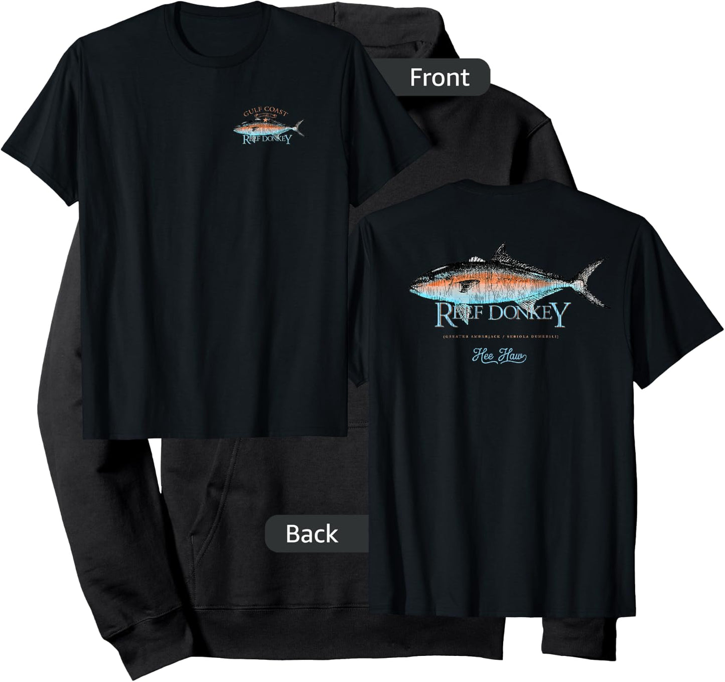 Amberjack Amber Jack Reef Donkey Gulf Coast Fishing AJ Hoodie - Hoodie | Black