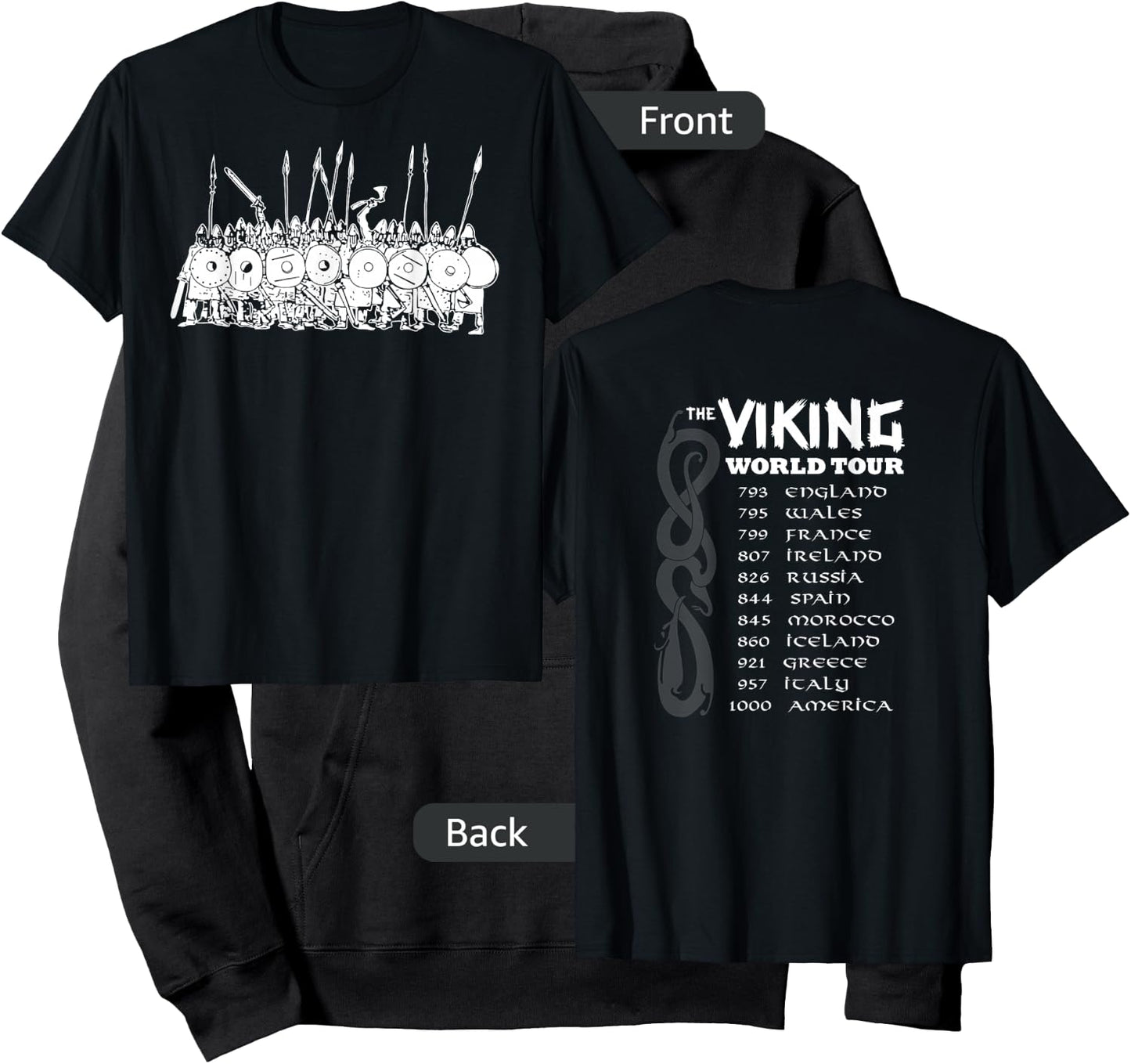 Corpsman UP Viking World Tour , Black Hoodie - Hoodie | Black