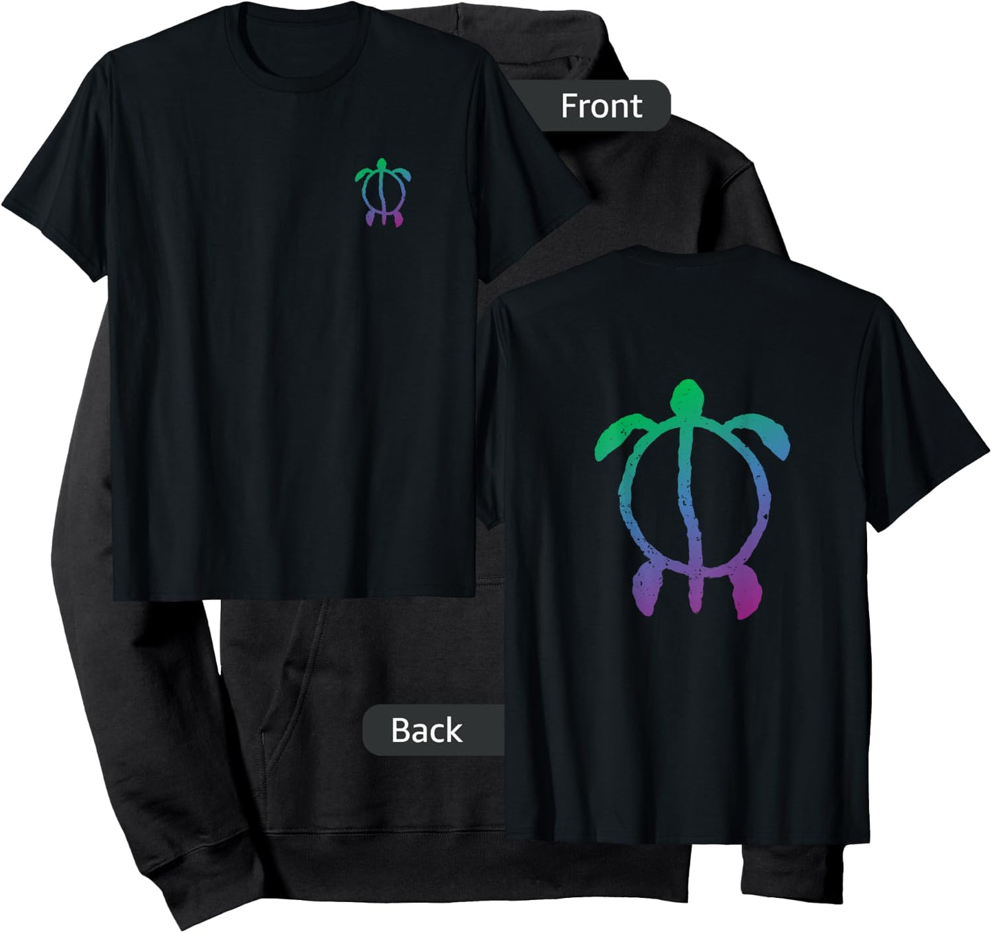 Hawaiian Turtle, Honu Petroglyph Hoodie - Hoodie | Black