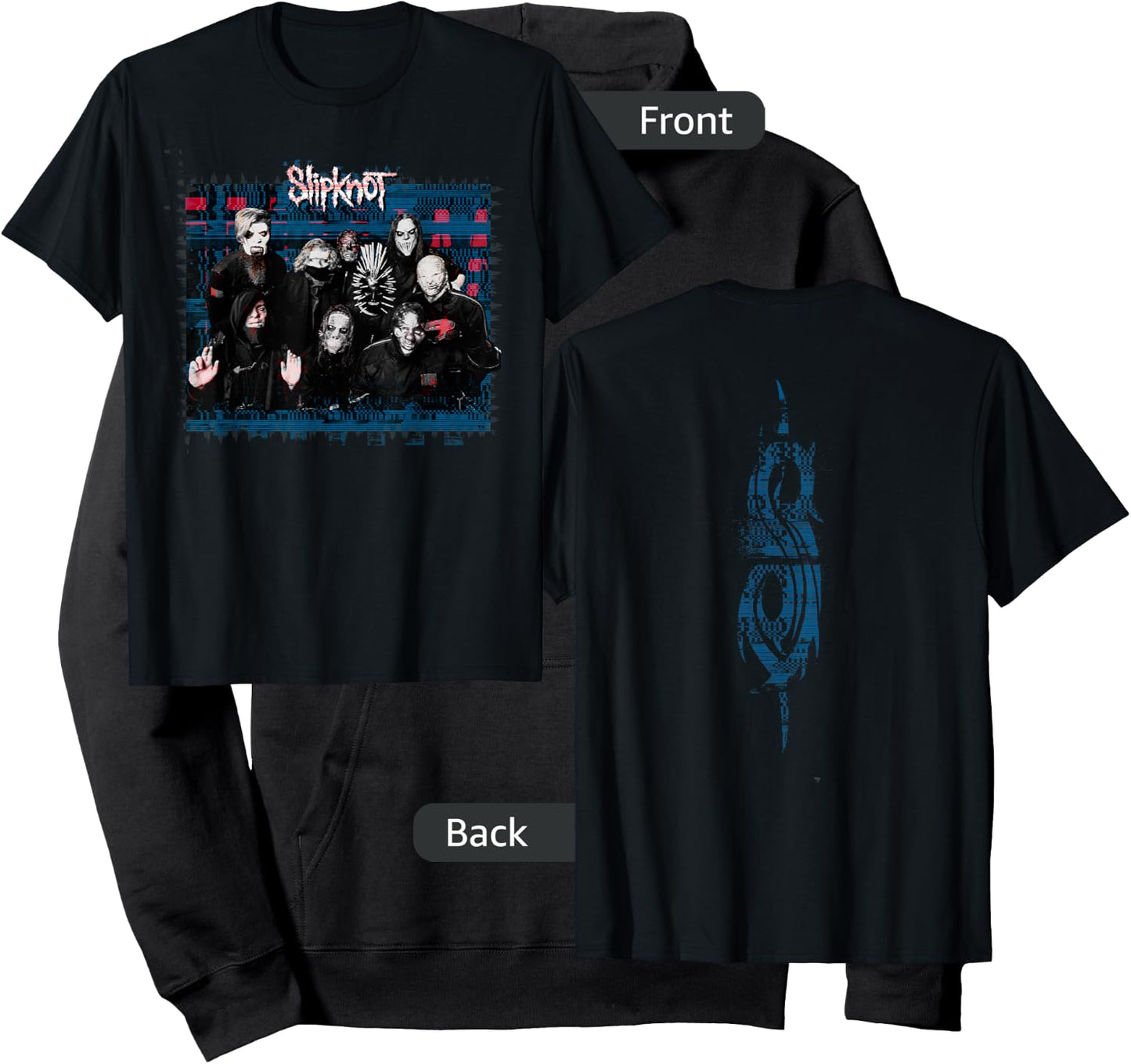 Slipknot Official We Are Not Your Kind Blue Glitch Hoodie - Hoodie | Black