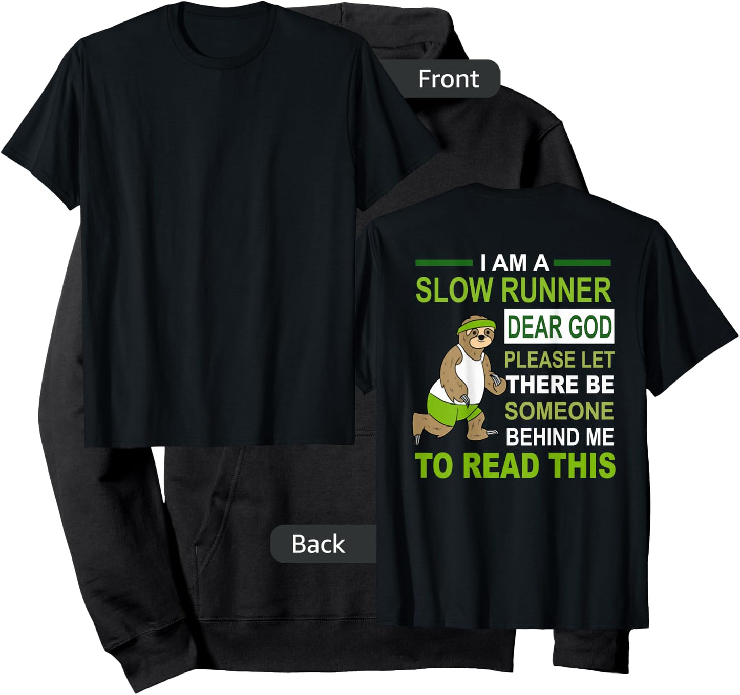 I am a slow runner sloth running runner funny Hoodie - Hoodie | Black